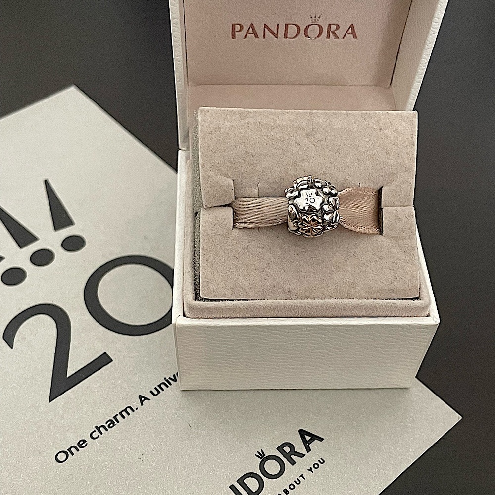 Pandora 14k silver 20th anniversary charm - Picture 3 of 5